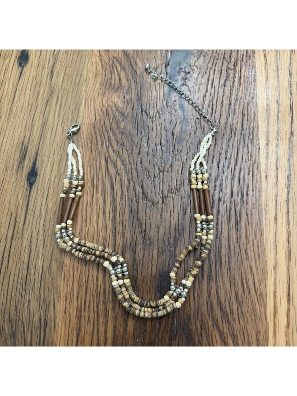 Brown Beaded Earthy Choker Necklace